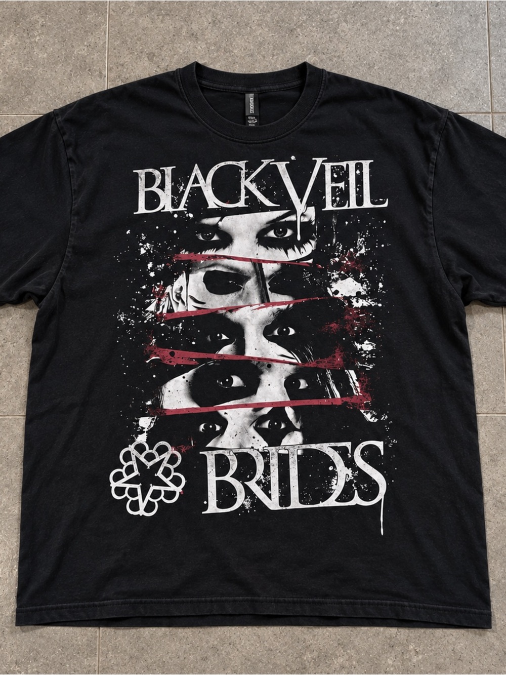 Gildan Black Black Veil Brides Graphic Tee with Red Accents